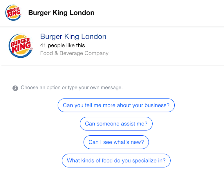 Burger’s King chatbot use case