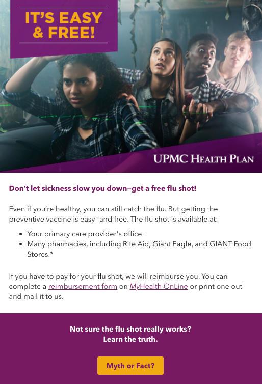 Flu season update email