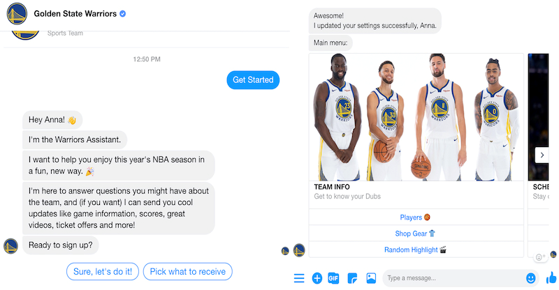 Warriors chatbot use case Warriors chatbot use case