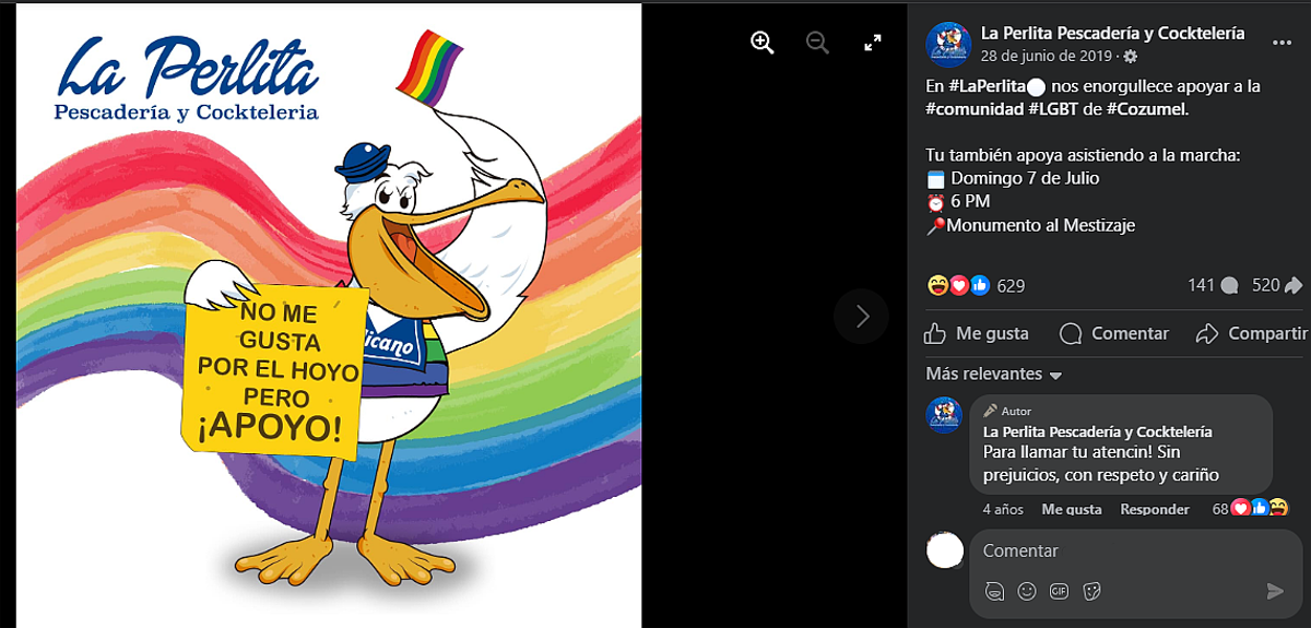 Marisquería local lanzó publicidad LGBT inconsciente y ofensiva