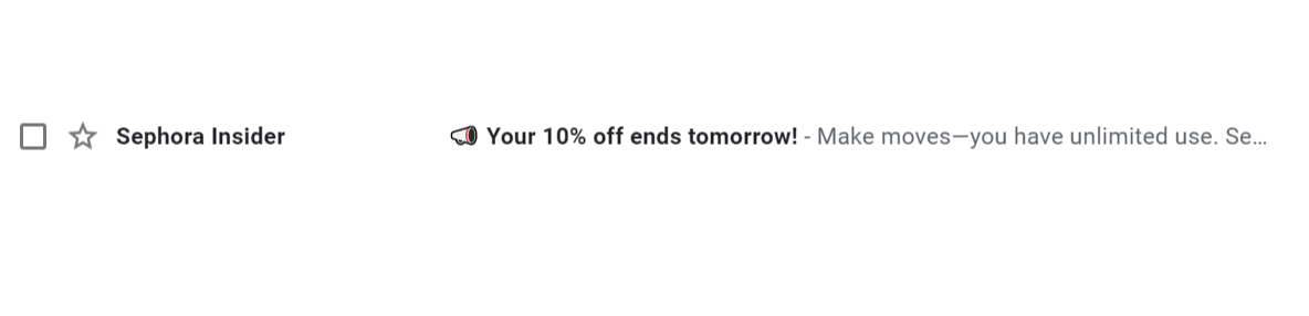 email reminder by sephora email reminder by sephora