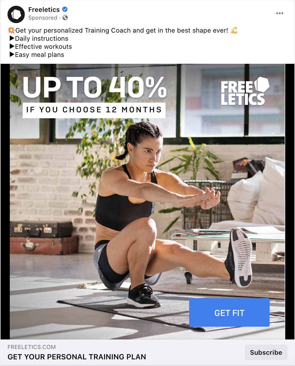 Freeletics direct response marketing campaign