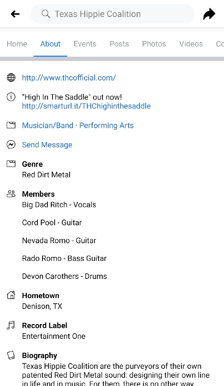 example of musician Facebook page example of musician Facebook page