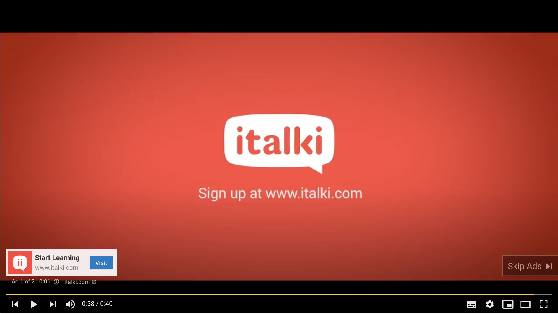 ad example on youtube