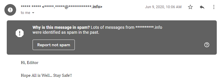 Email, который ушел в папку «Спам»