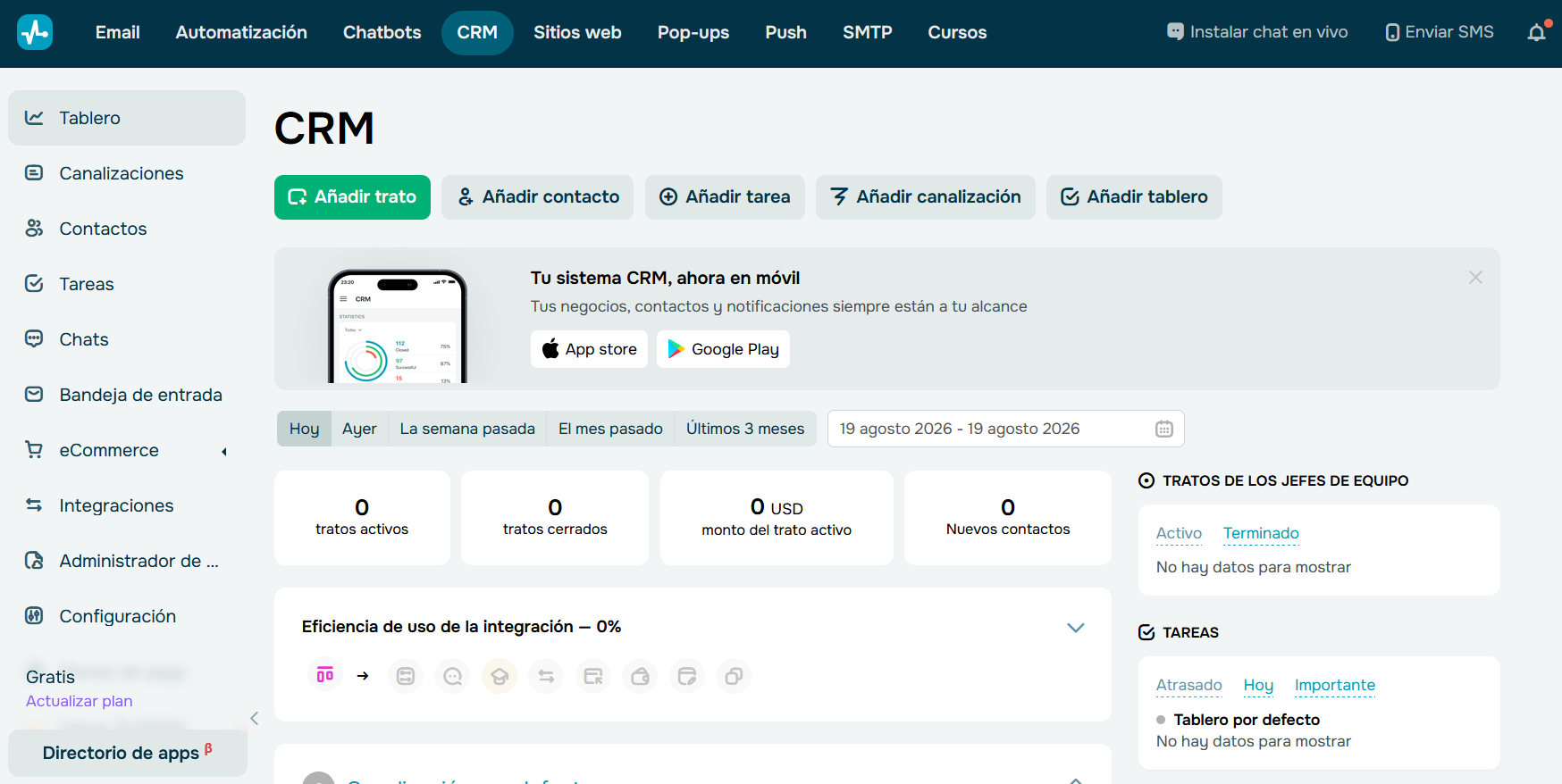 El CRM de SendPulse ayuda a gestionar clientes
