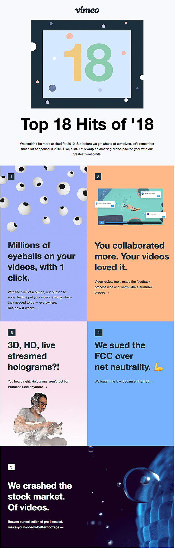 vimeo email newsletter design