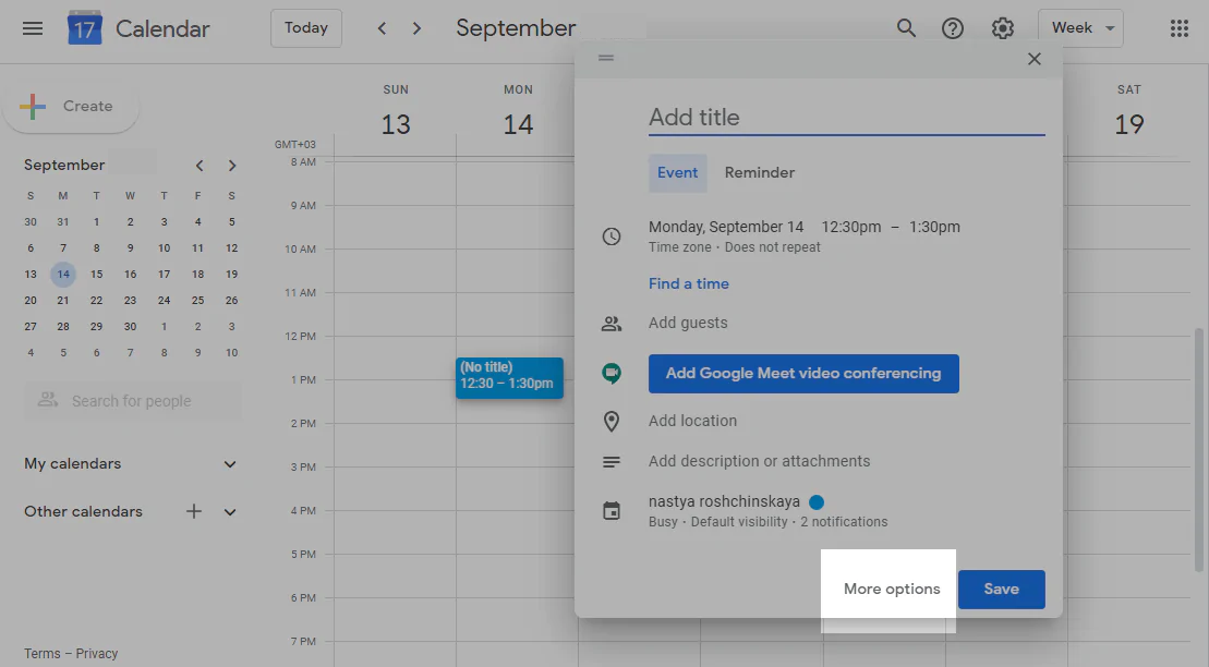 new calendar event new calendar event