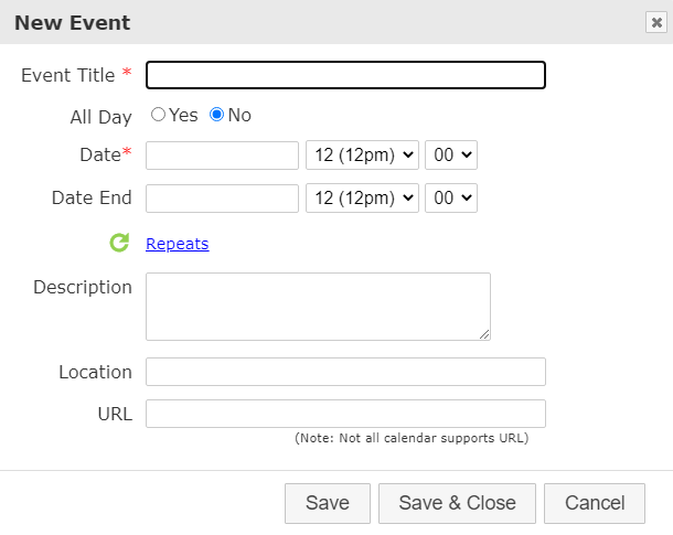 new event in iCal Event Maker new event in iCal Event Maker