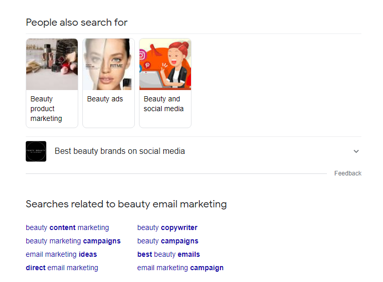 google results for beauty marketing