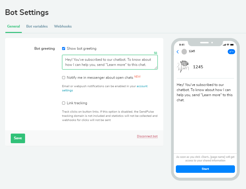 bot settings bot settings
