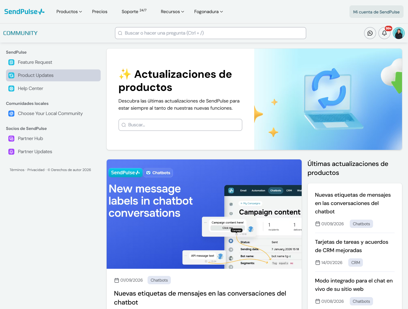 Comunidad de SendPulse ofrece recursos para el mejor manejo de la plataforma