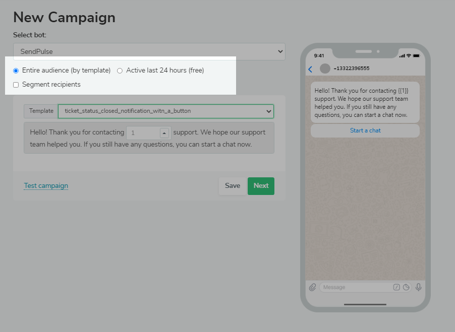 WhatsApp kampanyanız için alıcıları seçin