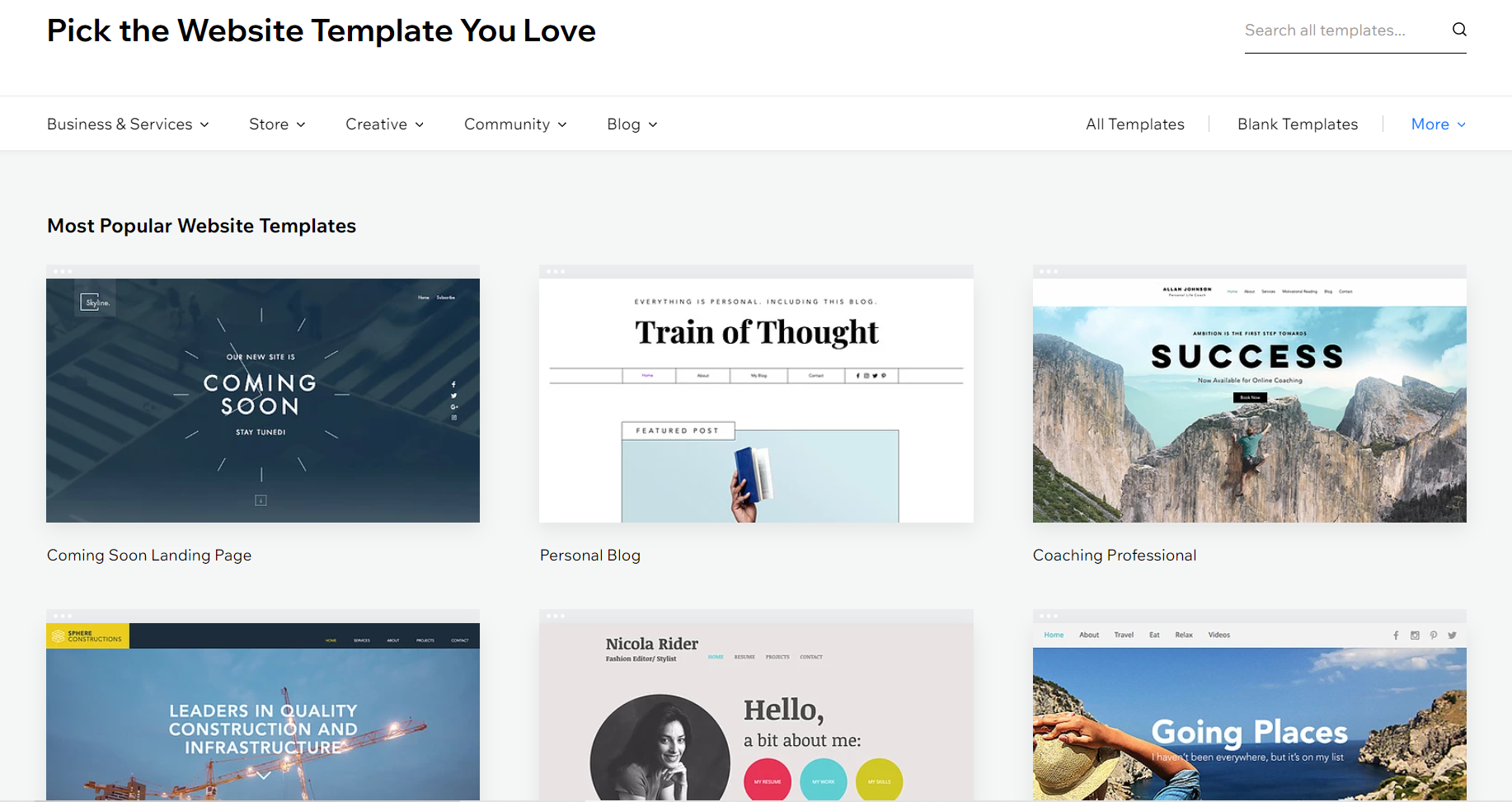 one-page website templates