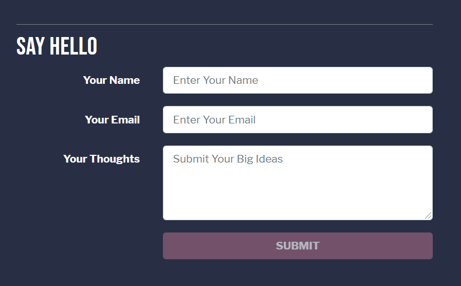 lead capture form example