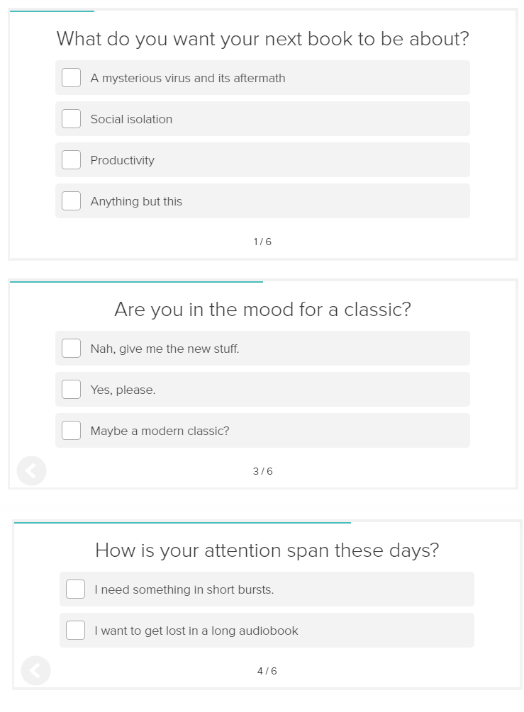 recommendation Quiz questions recommendation Quiz questions