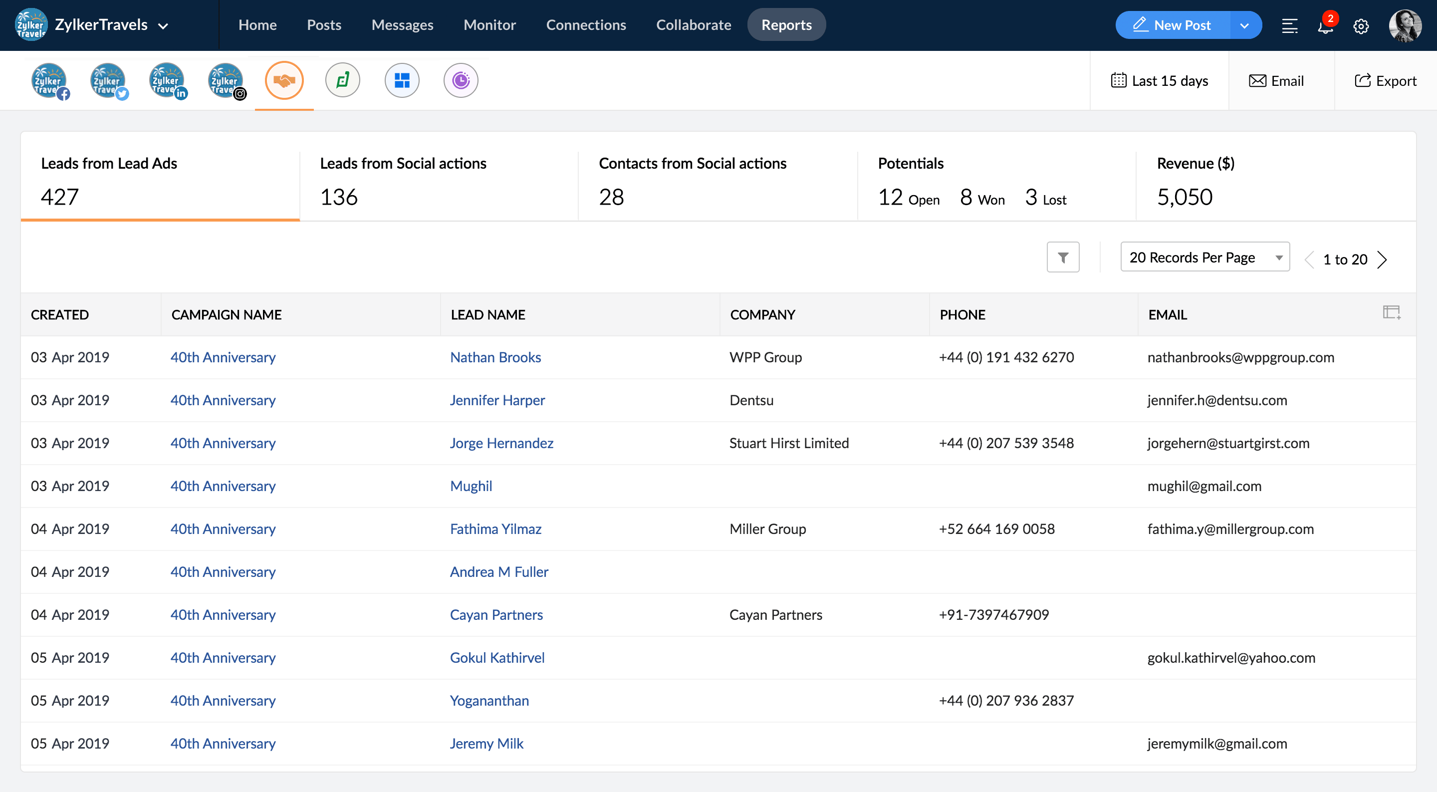 crm social media integration