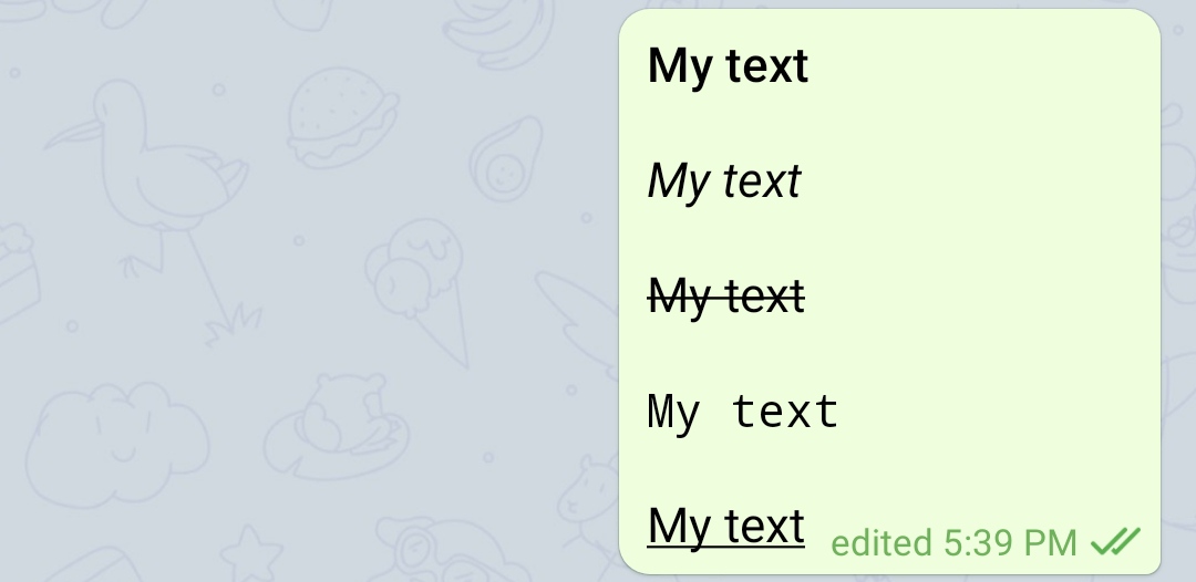telegram font styles