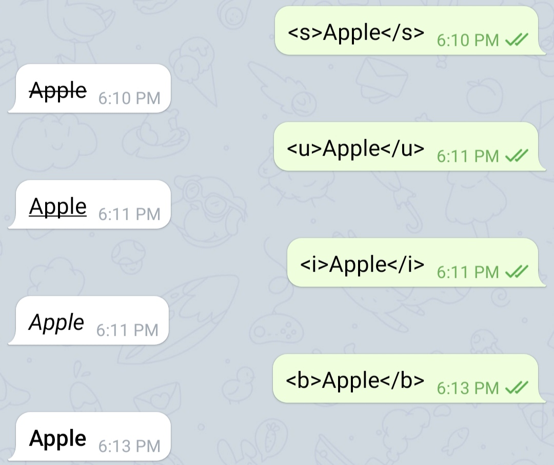 telegram text formatting bot