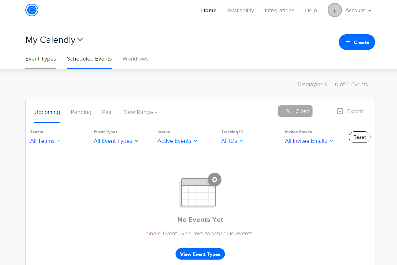 Интерфейс Calendly Интерфейс Calendly