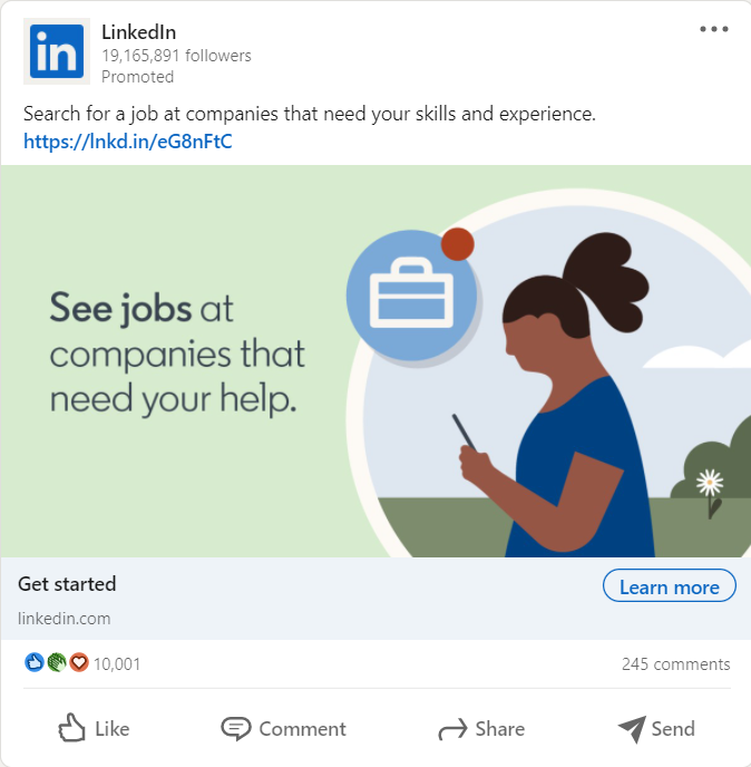 Sponsored content on LinkedIN