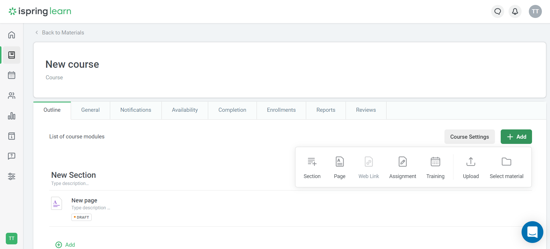 Интерфейс iSpring Learn Интерфейс iSpring Learn