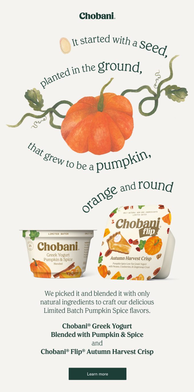 Seasonal product recommendation email