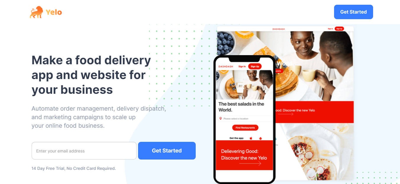 eCommerce landing page example