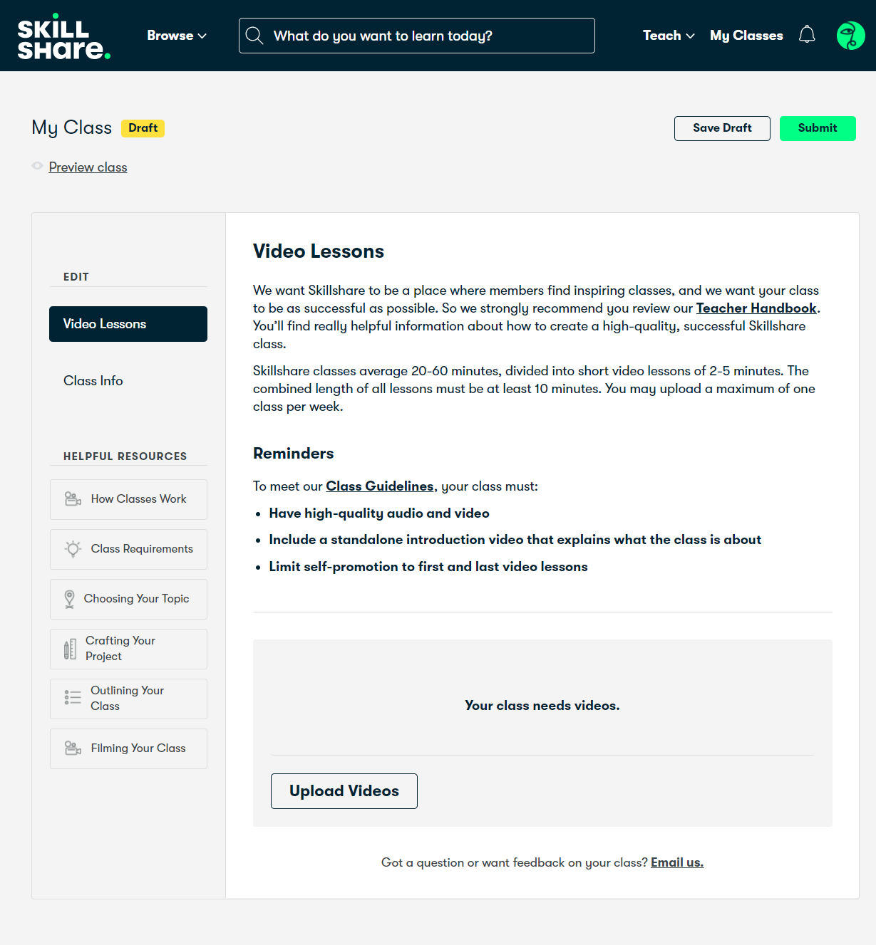 Административная панель в SkillShare Административная панель в SkillShare