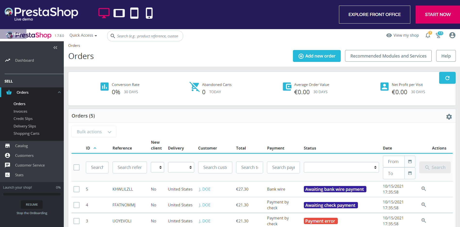 Панель в PrestaShop Панель в PrestaShop