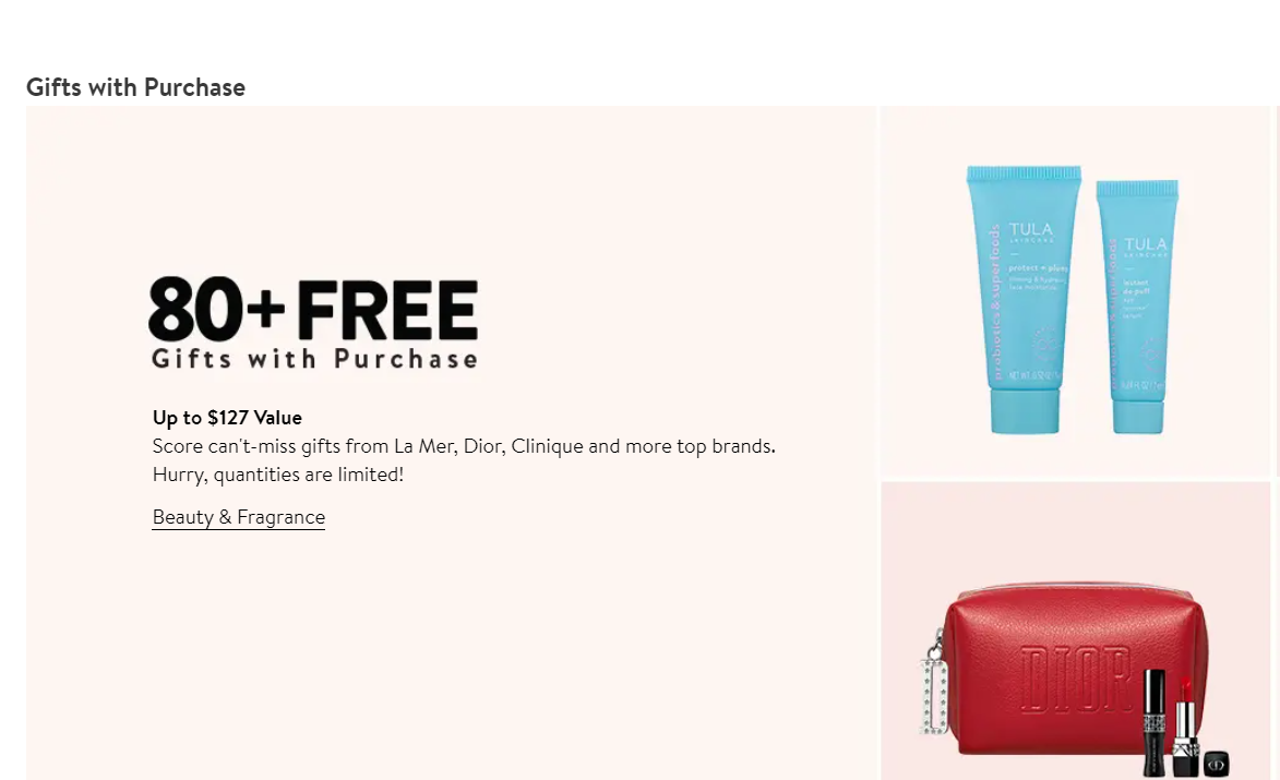 “gift with a purchase” offer “gift with a purchase” offer
