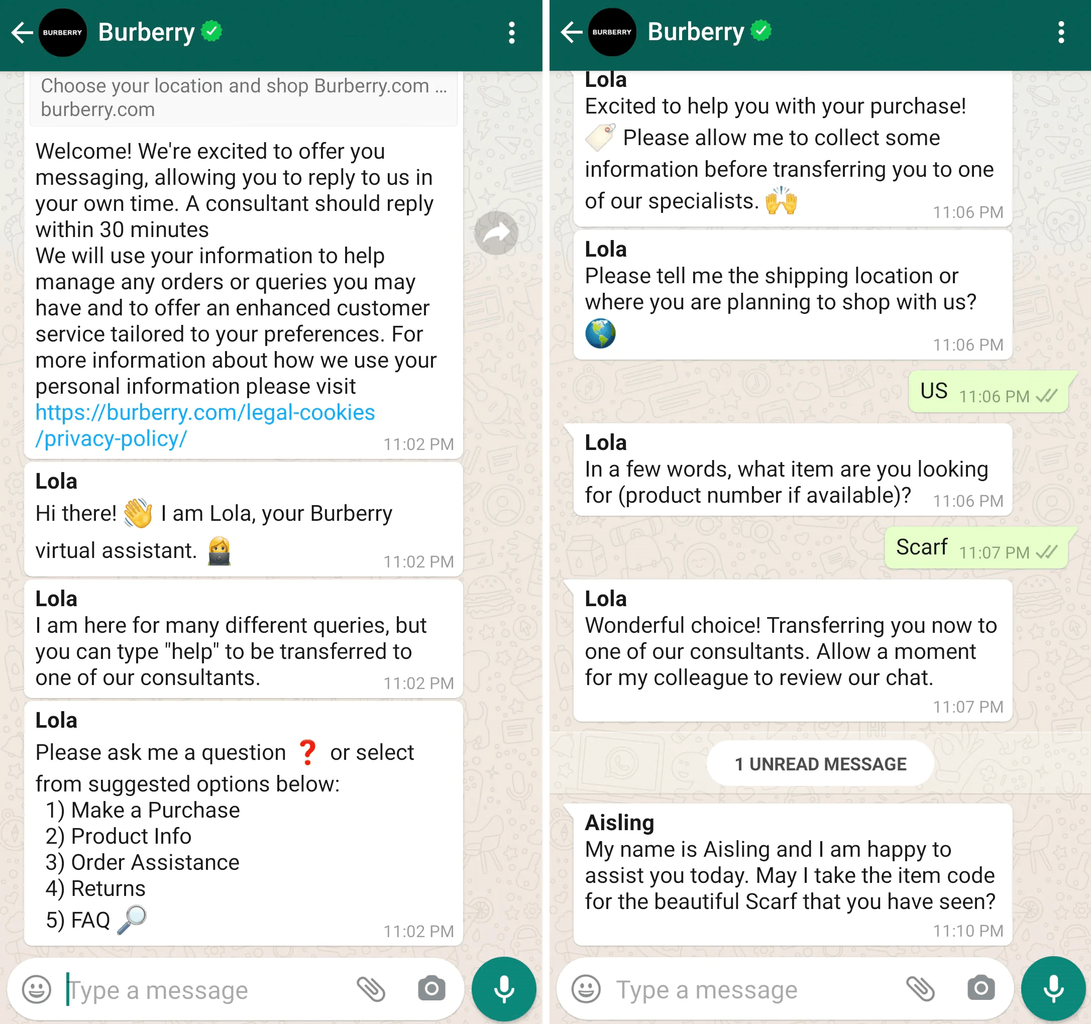 A Burberry usa o WhatsApp para fornecer consultas pessoais e ajuda