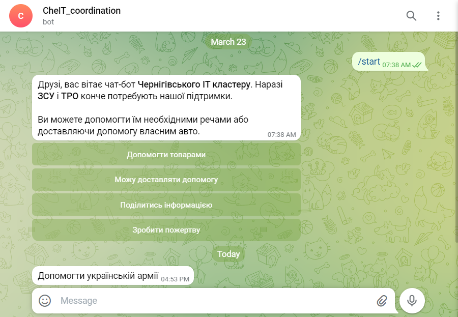 Можливості чат-бота Chernihiv.IT Можливості чат-бота Chernihiv.IT