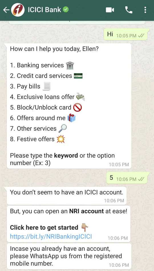 O ICICI Bank usa o número de telefone do cliente para uma identificação rápida O ICICI Bank usa o número de telefone do cliente para uma identificação rápida