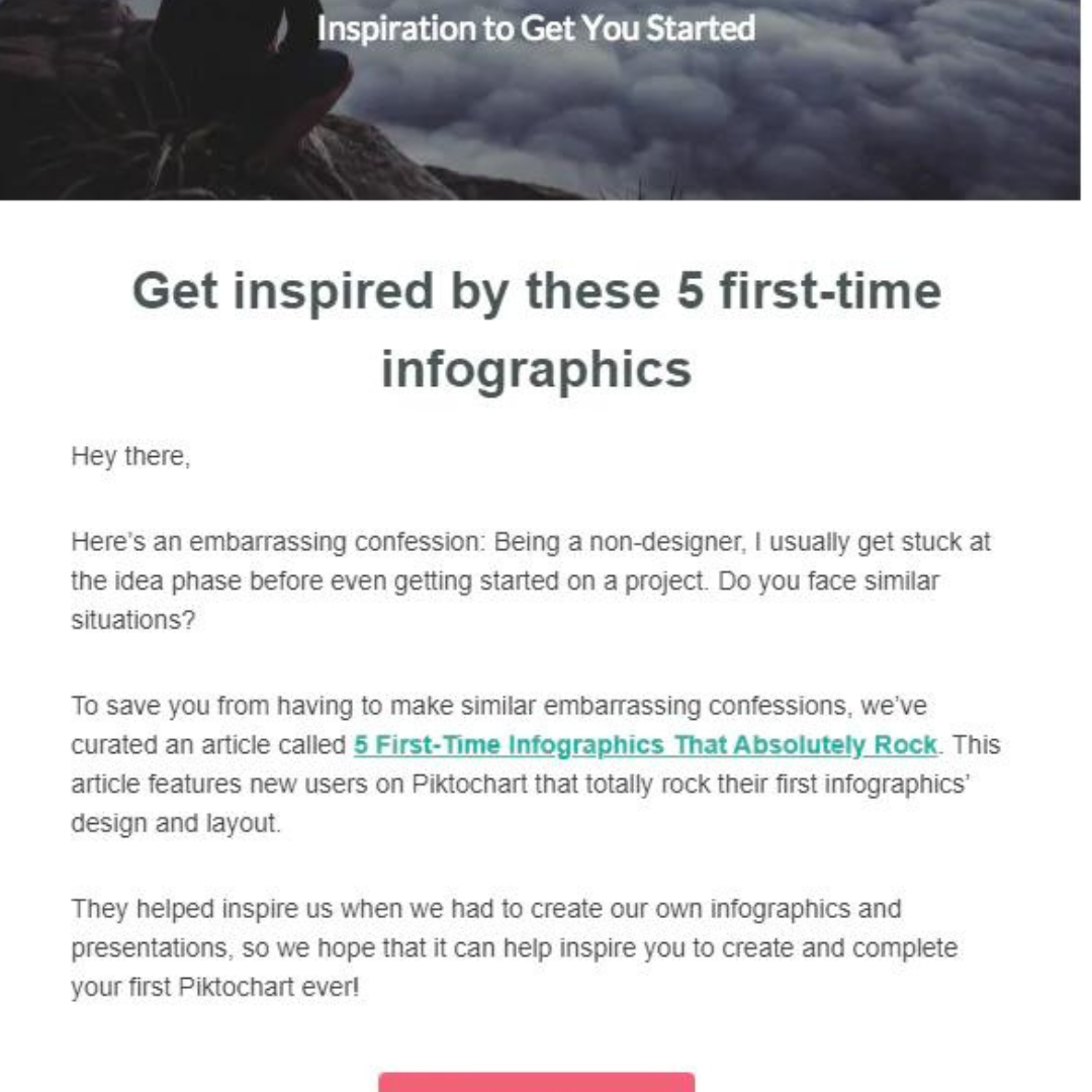 O Picktochart enviou um artigo sobre infográficos. O Piktochart agrega valor aos clientes enviando um artigo sobre infográficos.