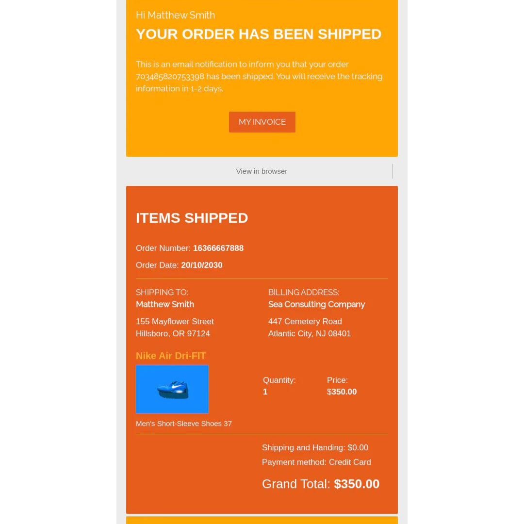 Exemplo de e-mail criado a partir de um template da Chamaileon. E-mail criado a partir de um template da Chamaileon.