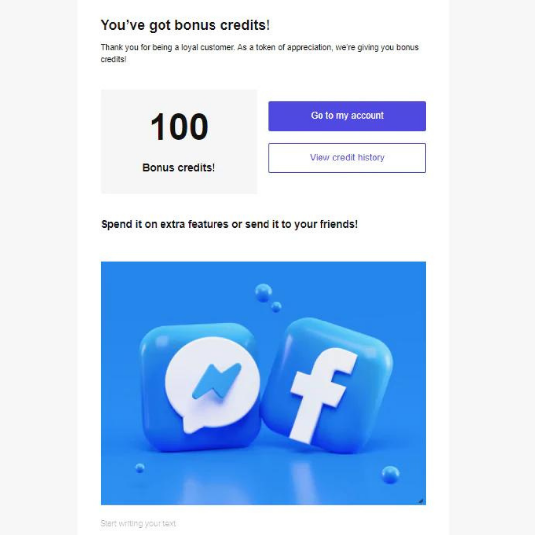 Exemplo de um e-mail que você pode construir usando os templates da MailerSend. E-mail que você pode construir usando os templates da MailerSend.