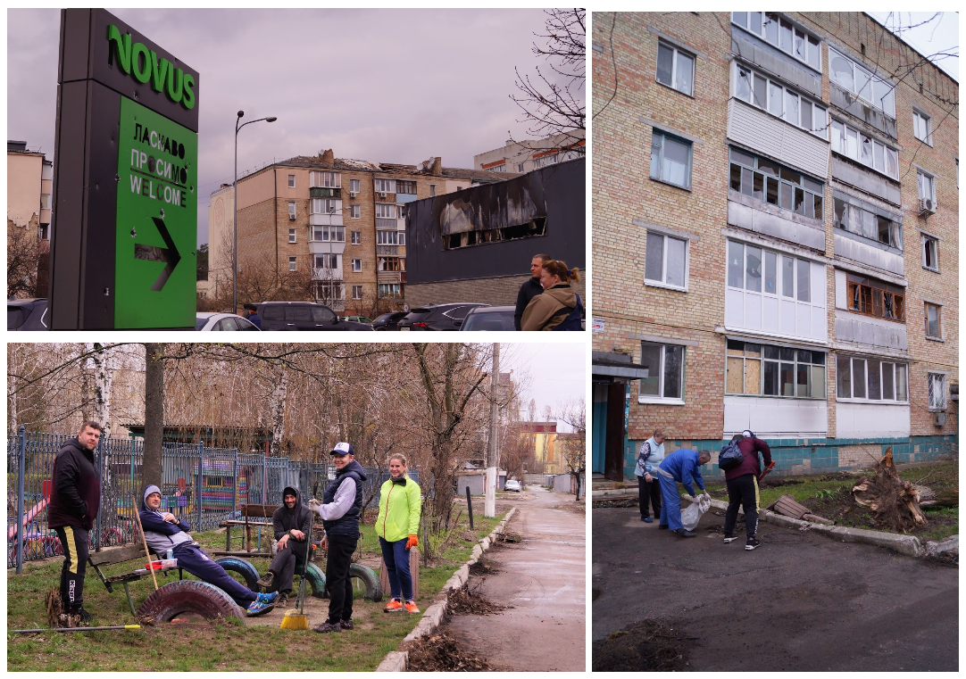 Прибирання в Гостомелі та Бучі, з особистого архіву Юлії Михайлюк
