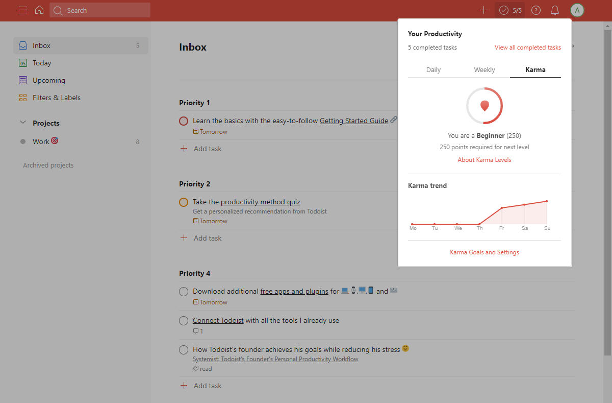 Карма Todoist Карма Todoist