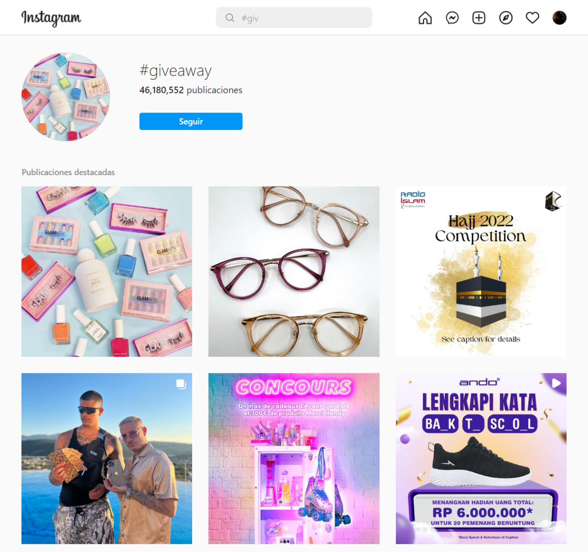 Giveaway en redes sociales Giveaway en redes sociales