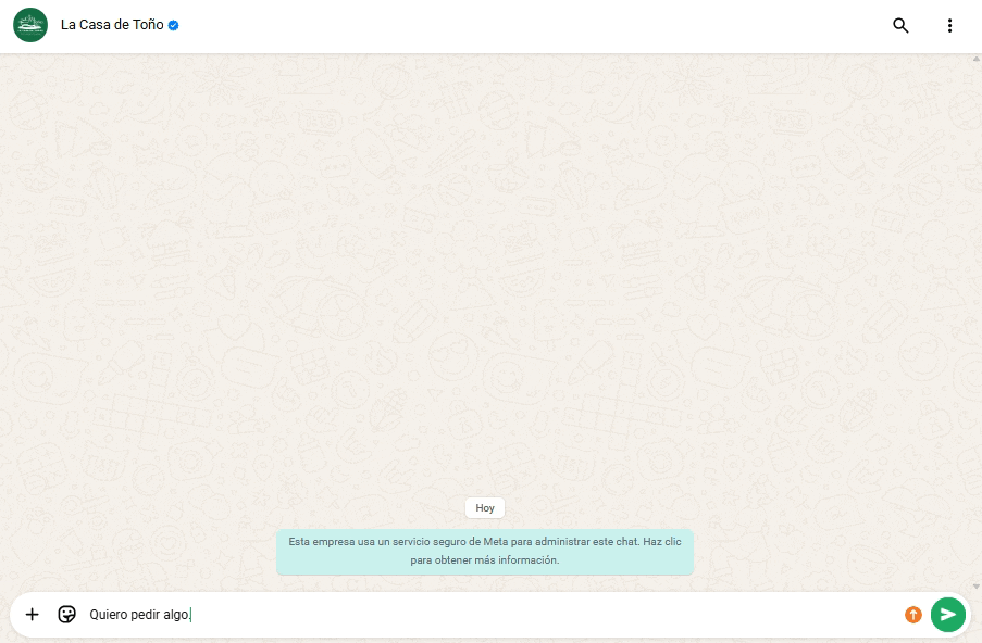 Chatbot automatizado de La Casa de Toño
