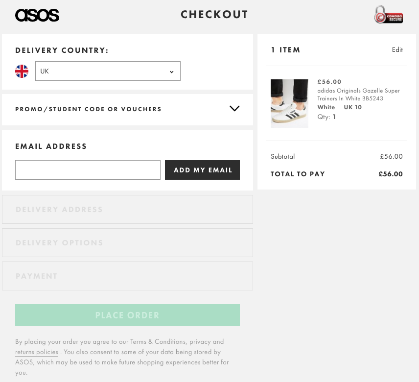 simplified checkout process simplified checkout process