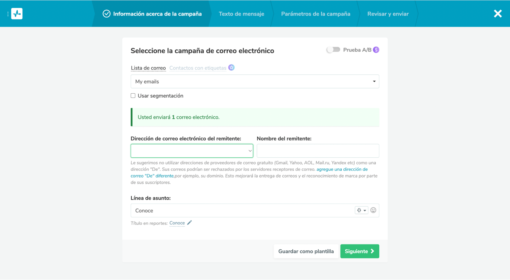 Campañas de Email Marketing de SendPulse Campañas de Email Marketing de SendPulse