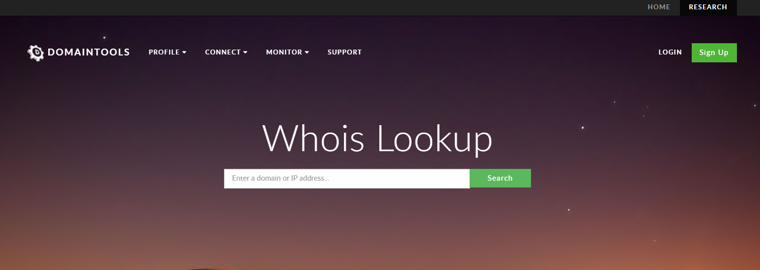 Головна сторінка сервісу WhoIS Головна сторінка сервісу WhoIS