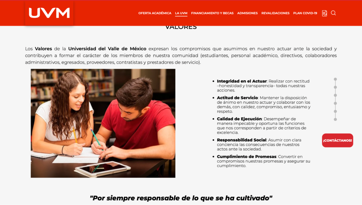comunicación de valores de empresa de UVM comunicación de valores de empresa de UVM