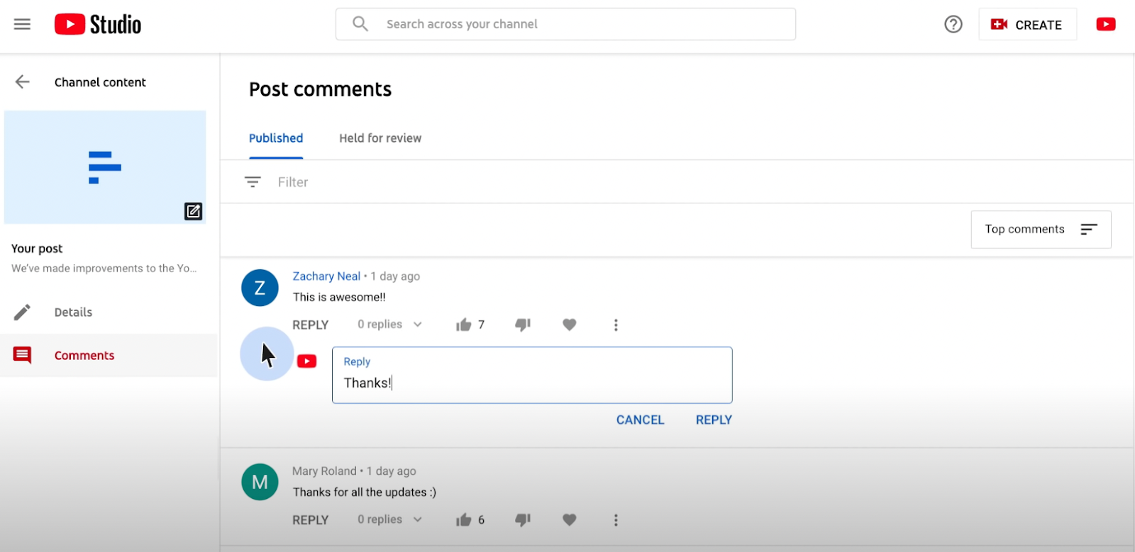 Replying to comments