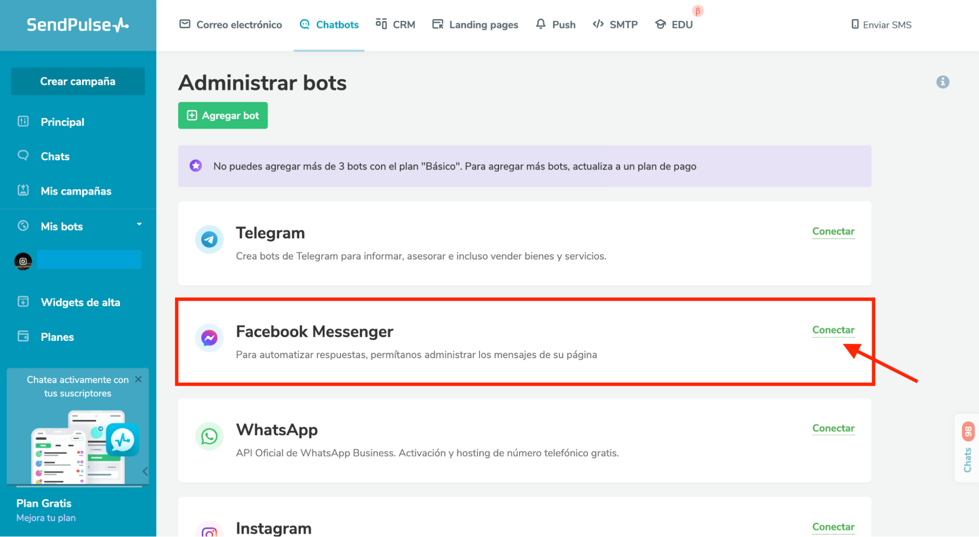 Administrar los bots para hacer chatbot para Messenger Administrar los bots para hacer chatbot para Messenger