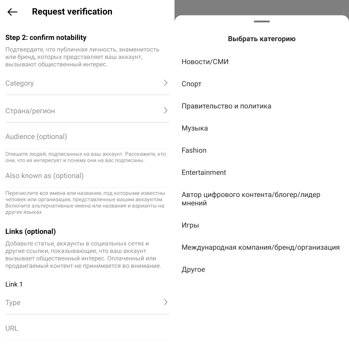 Как получить галочку в Инстаграм: предоставьте максимум информации