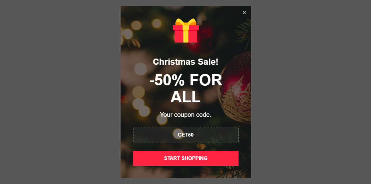 Пример Pop-up виджета на странице сайта Пример Pop-up виджета на странице сайта
