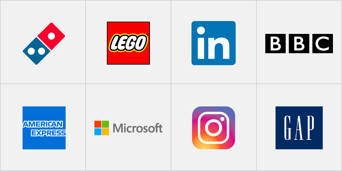 Logotipos que consistem em quadrados ou retângulos